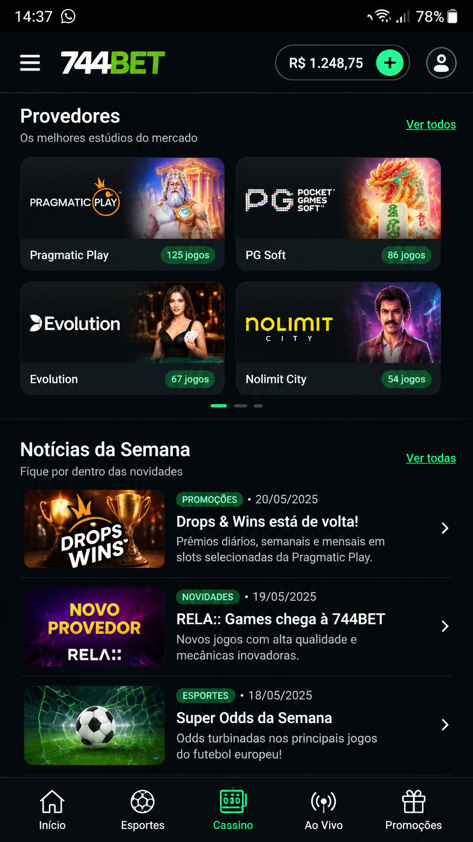 744bet screenshot